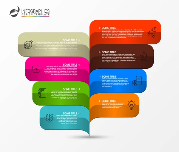 Plantilla de diseño infográfico con 8 pasos. Gráfico. Vector — Vector de stock