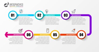 Zaman çizelgesi Infographic şablonu. Diyagram için modern tasarım