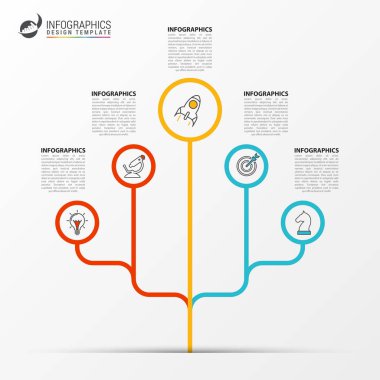 Infographic tasarım şablonu. Ağaç ile iş kavramı