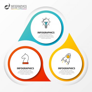 3 seçenek Infographic şablonu. İş kavramı