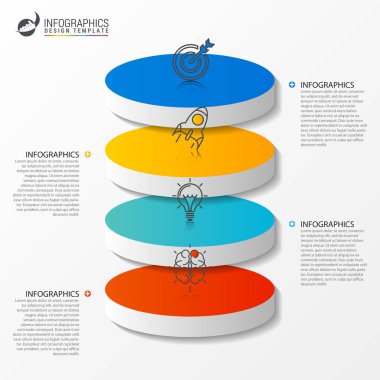 Infographic tasarım şablonu. İş kavramı ile 4 seçenekleri