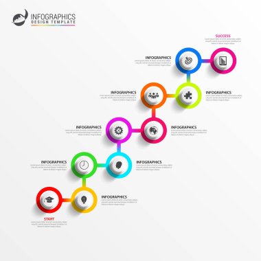Zaman çizelgesi. Infographic tasarım şablonu. İş kavramı. Vektör