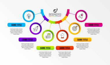 Infographic tasarım şablonu. 6 adımlar ile iş kavramı