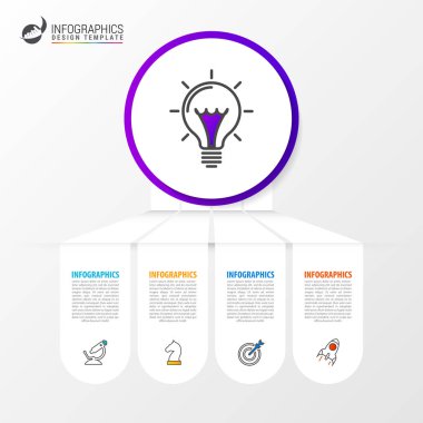 Infographic tasarım şablonu. İş kavramı ile 4 adımlar