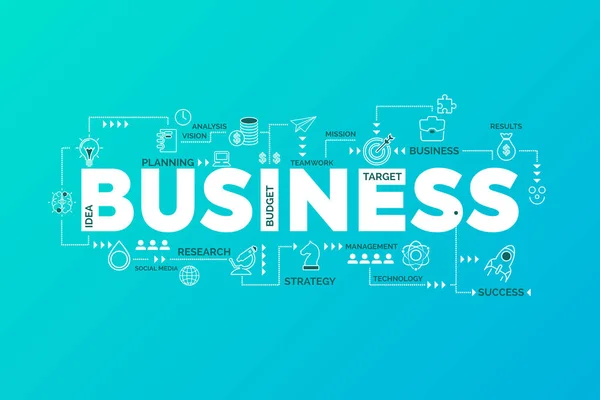 Geschäftsstrategie-Konzept. Infografik-Design. Diagramm mit Symbolen — Stockvektor