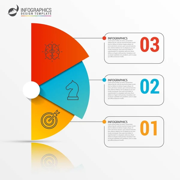 Infographic ontwerpsjabloon. Businessconcept met 3 stappen — Stockvector