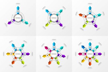 3, 4, 5, 6, 7 ve 8 seçenekleri ile iş kavramı. Infographics