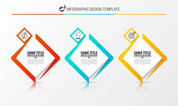 Modèle de conception d'infographie. Concept d'entreprise en 3 étapes — Image vectorielle