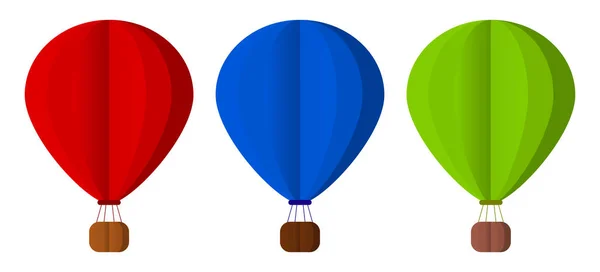 Globos de aire caliente. Listos. Estilo de papel. Vector — Vector de stock