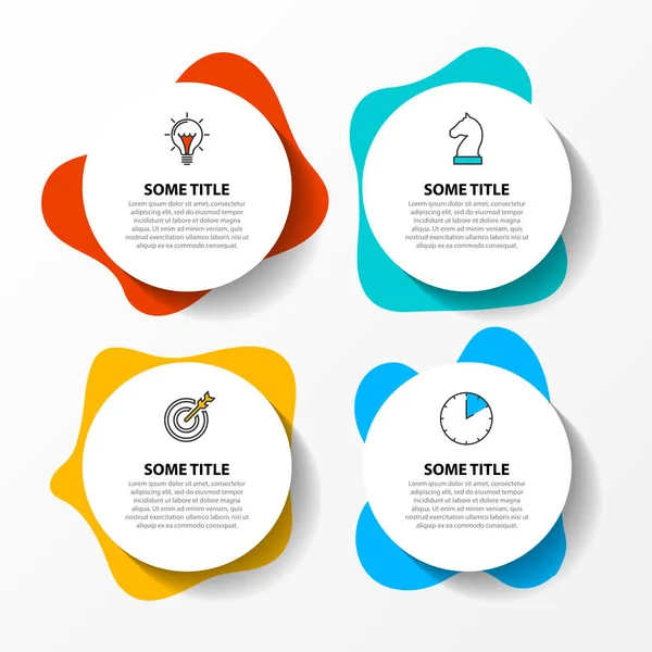 Infographic 디자인 서식 파일입니다. 4 단계와 창조적인 개념 — 스톡 벡터