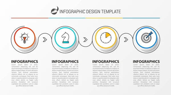 Plantilla de diseño infográfico. Concepto creativo con 4 pasos — Vector de stock