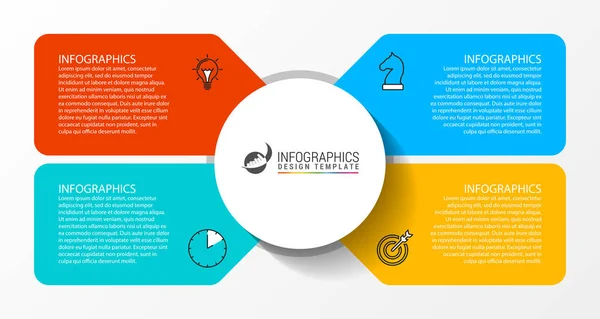 Modèle de conception d'infographie. Concept créatif en 4 étapes — Image vectorielle