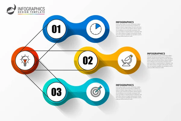 Infographic formgivningsmall. Kreativa koncept med 3 steg — Stock vektor