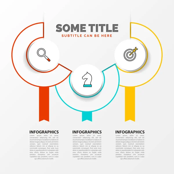 Plantilla de diseño infográfico. Concepto creativo con 3 pasos — Vector de stock