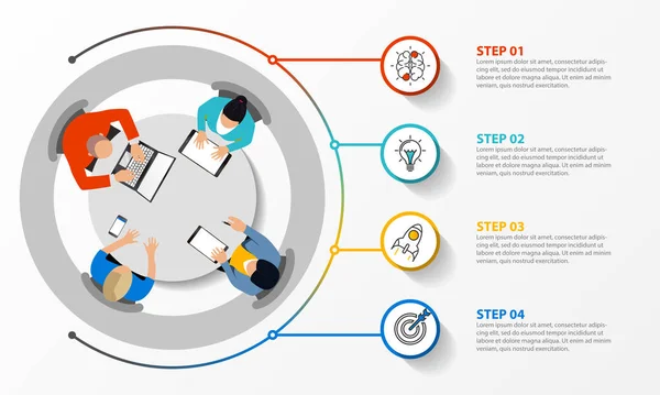 Infographic ontwerpsjabloon. Creatief concept met 4 stappen — Stockvector