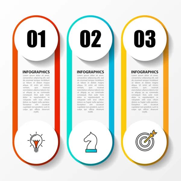 Infographic ontwerpsjabloon. Creatief concept met 3 stappen — Stockvector