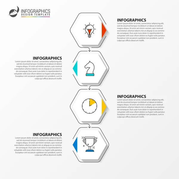 Modèle de conception d'infographie. Concept créatif en 4 étapes — Image vectorielle