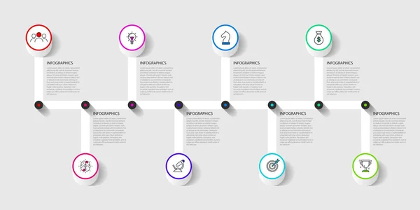 Infografische Design-Vorlage. Kreatives Konzept mit 8 Schritten — Stockvektor