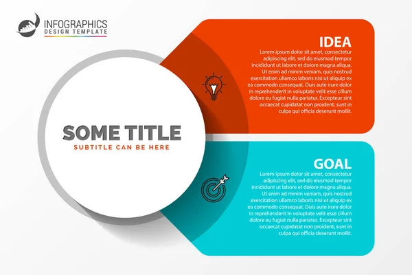 Plantilla de diseño infográfico. Concepto creativo con 2 pasos — Vector de stock