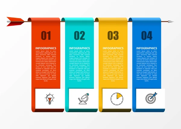 Infographic 디자인 서식 파일입니다. 4 단계와 창조적인 개념 — 스톡 벡터