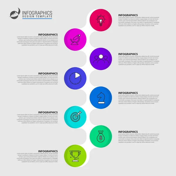 Infographic ontwerpsjabloon. Tijdlijn concept met 8 stappen — Stockvector