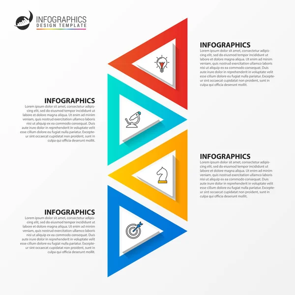 Infograficzny Szablon Projektu Kreatywna Koncepcja Krokami Może Być Stosowany Układu — Wektor stockowy