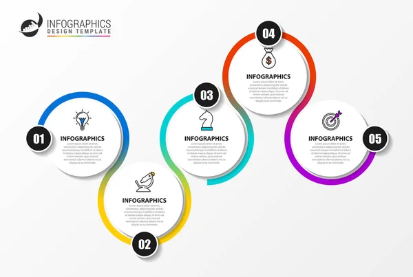 Plantilla Diseño Infográfico Concepto Creativo Con Pasos Puede Utilizar Para — Vector de stock