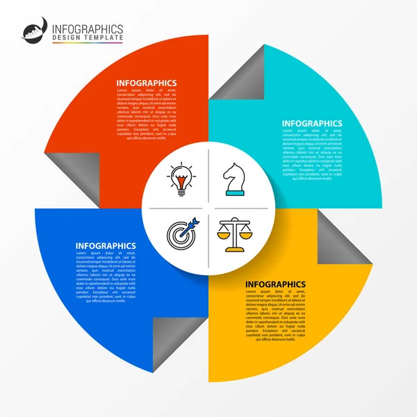 Modello Progettazione Infografica Concetto Creativo Con Passaggi Può Essere Utilizzato — Vettoriale Stock