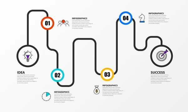 Plantilla Diseño Infográfico Concepto Creativo Con Pasos Puede Utilizar Para — Archivo Imágenes Vectoriales