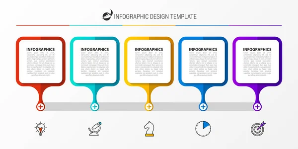 Infographic Tasarım Şablonu Adımlı Yaratıcı Bir Kavram Akışı Düzeni Diyagram — Stok Vektör