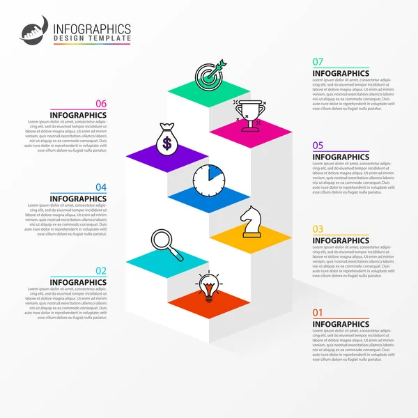 Инфографический Шаблон Дизайна Креативная Концепция Шагами Использоваться Верстки Рабочих Процессов — стоковый вектор