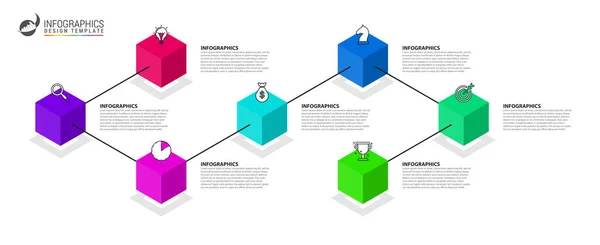 Modello Progettazione Infografica Concetto Creativo Con Passaggi Può Essere Utilizzato — Vettoriale Stock