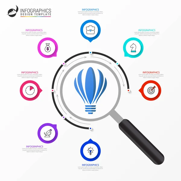 Modèle Conception Infographie Concept Créatif Avec Étapes Peut Être Utilisé — Image vectorielle