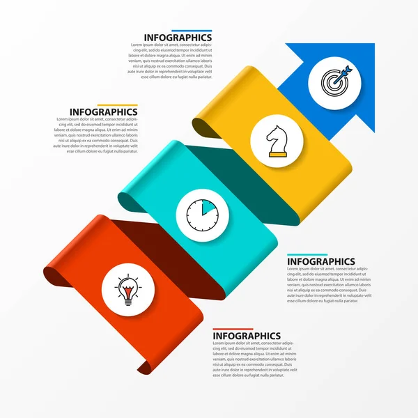 Infografisch Ontwerp Template Creatief Concept Met Stappen Kan Gebruikt Worden — Stockvector