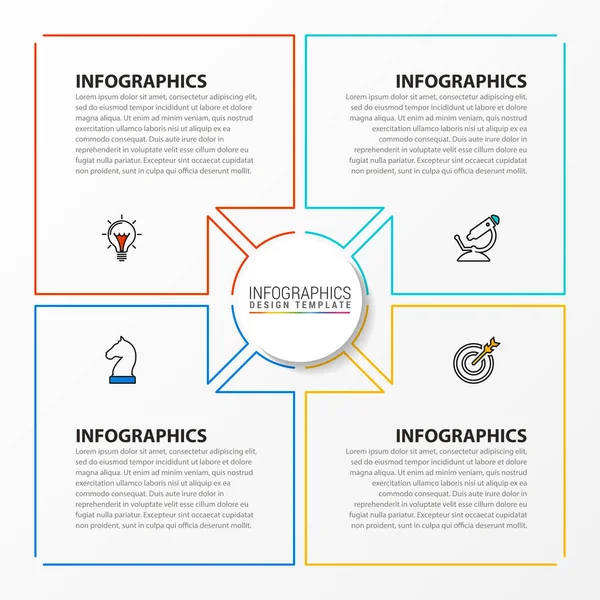 Modello Progettazione Infografica Concetto Creativo Con Passaggi Può Essere Utilizzato — Vettoriale Stock