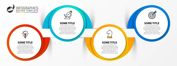 Infographic设计模板 创意概念包括四个步骤 可用于工作流布局 网页设计 矢量说明 — 图库矢量图片