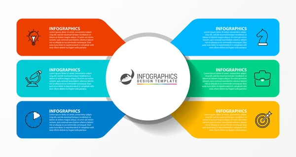 Modello Progettazione Infografica Concetto Creativo Con Passaggi Può Essere Utilizzato — Vettoriale Stock