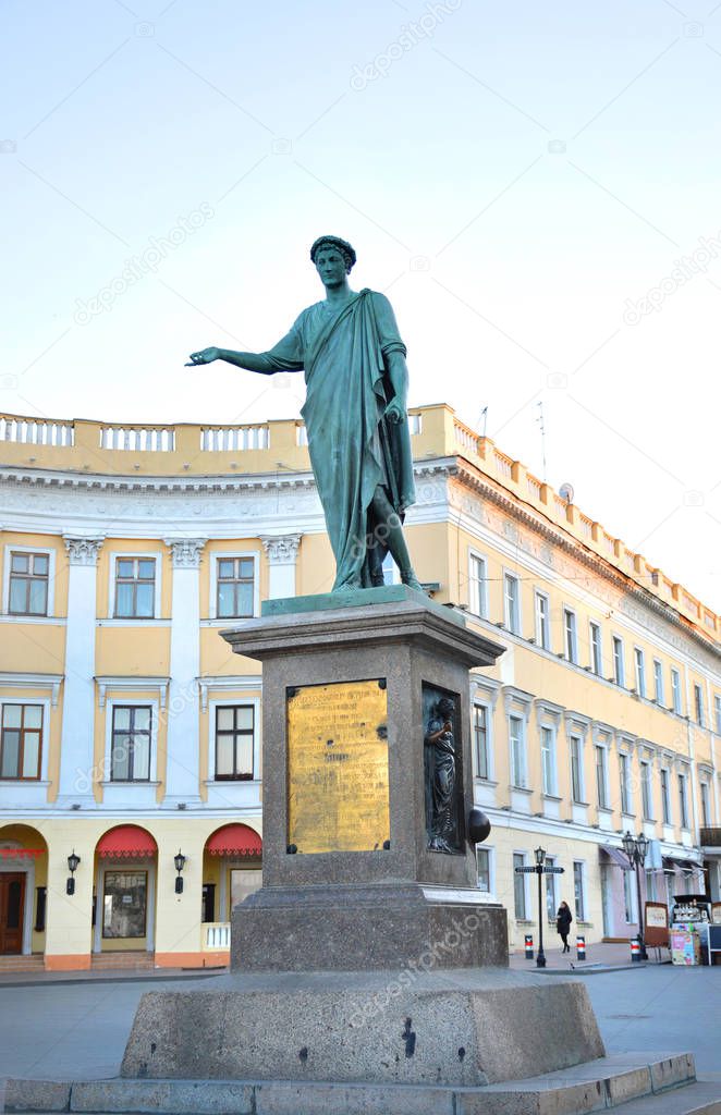 Bronze statue of Duke de Richelieu in Odessa,Ukraine / Monument to Duke de Richelieu,Governor of Odessa 