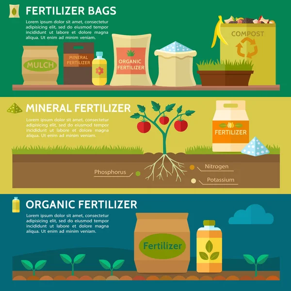 Agriculture Fertilizer Bag Compost Mulch Organic Fertilizer Mineral Fertilizer Vector — Stock Vector