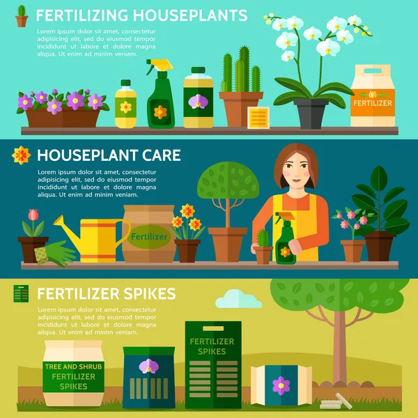Fertilizando Plantas Sala Cuidados Com Plantas Pontos Fertilizante Fertilizante Para —  Vetores de Stock