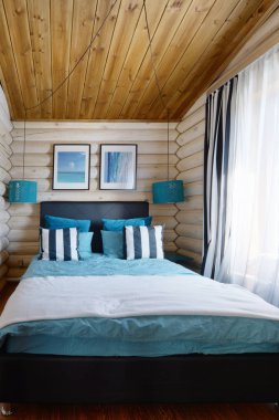 iç tasarım güzel yatak odasında lüks ev