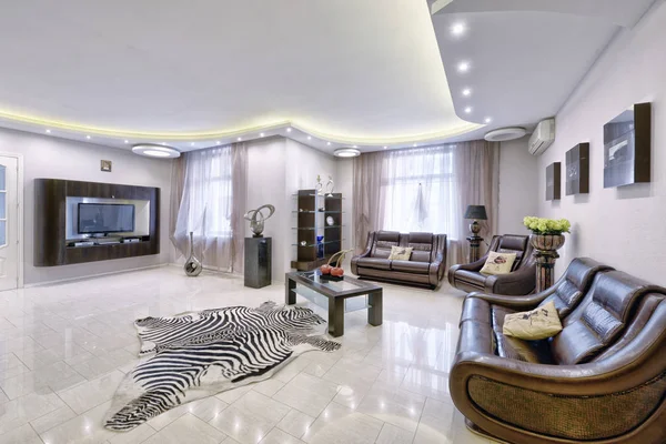 Modern interior design living room, urban real estate — Stock Photo, Image