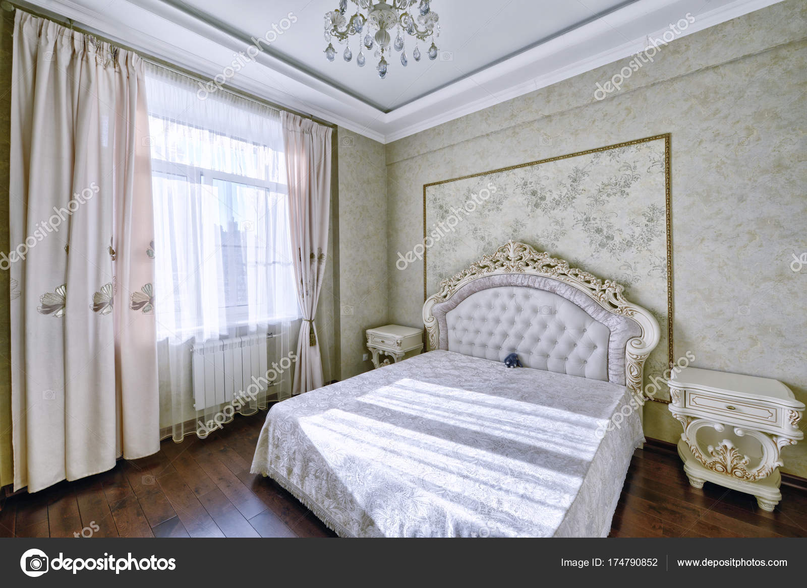 Interno Elegante Camera Letto Con Letto Matrimoniale — Foto Stock ... Interno Elegante Camera Letto Con Letto Matrimoniale — Foto Stock ...