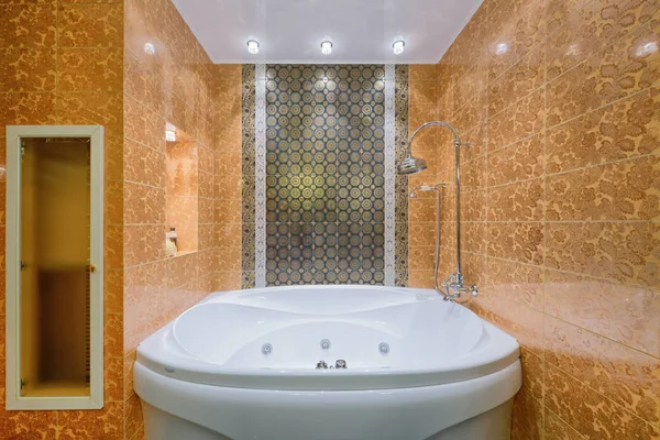 Russia Moscow Modern interior bathroom design urban real estate.