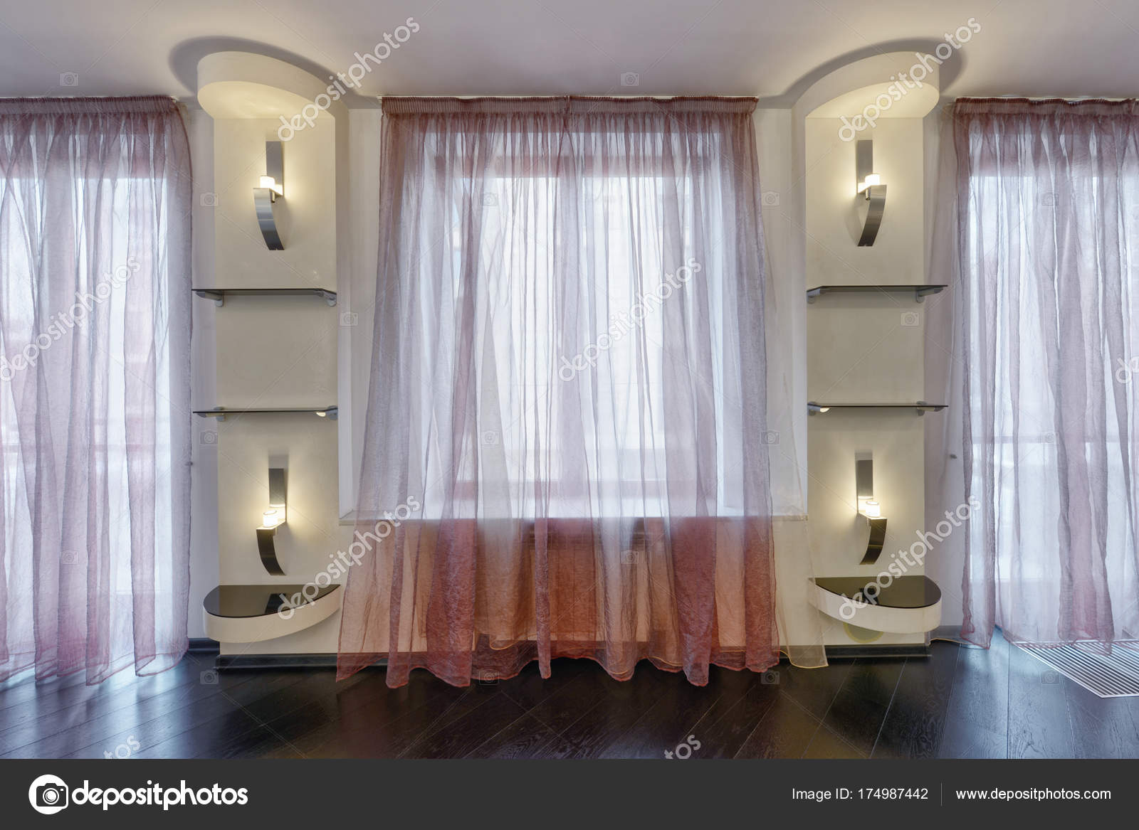 Elegante Ontwerp Van Gordijnen Jaloezieën — Stockfoto ... Elegante Ontwerp Van Gordijnen Jaloezieën — Stockfoto ...