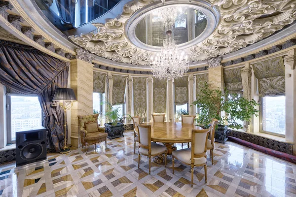 Russia Moscow Region Living Room Interior Design New Luxury House — стоковое фото