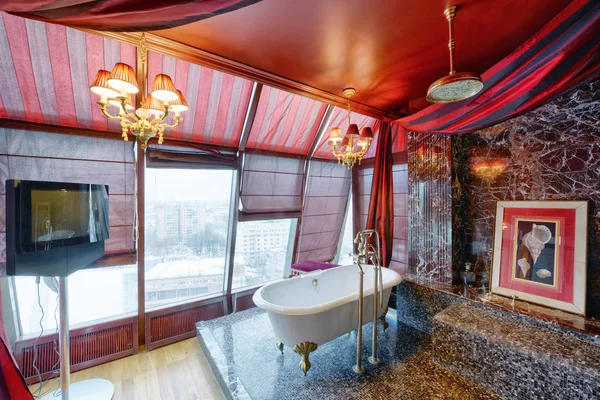 Rusia Región Moscú Interior Del Cuarto Baño Nueva Casa Lujo —  Fotos de Stock