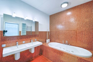 Yeni ev banyo modern iç.