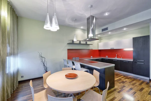 Design Interiores Cozinha Moderna Nova Casa — Fotografia de Stock