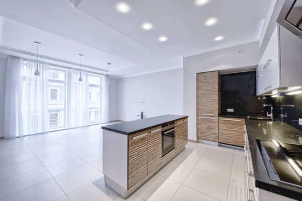 Interior Design Cucina Moderna Nella Nuova Casa — Foto Stock